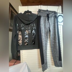 Victoria's Secret Hoodie and jogger pants outfit sm/ lg